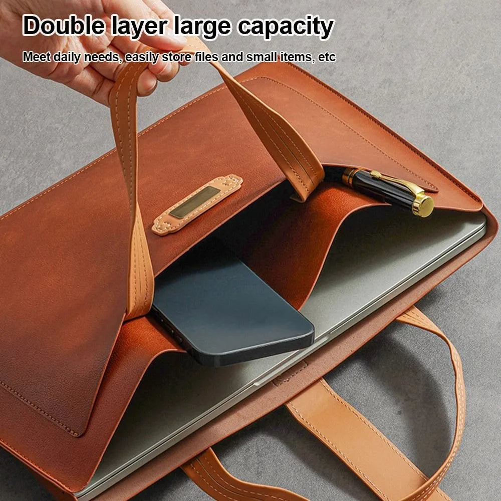 PU Leather A4 Document Bag – Large Capacity Business Briefcase Document Storage Bag HIP