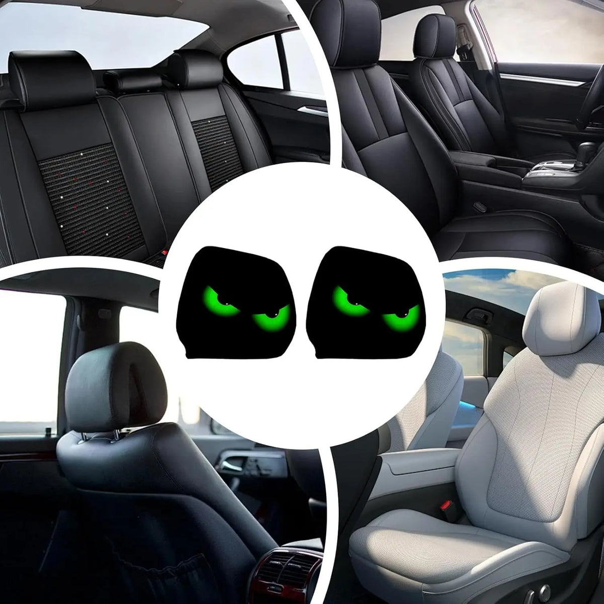 Big Eyes Car Headrest Covers Set of 2 – SUV & Truck Decor Car Headrest Cover HIP