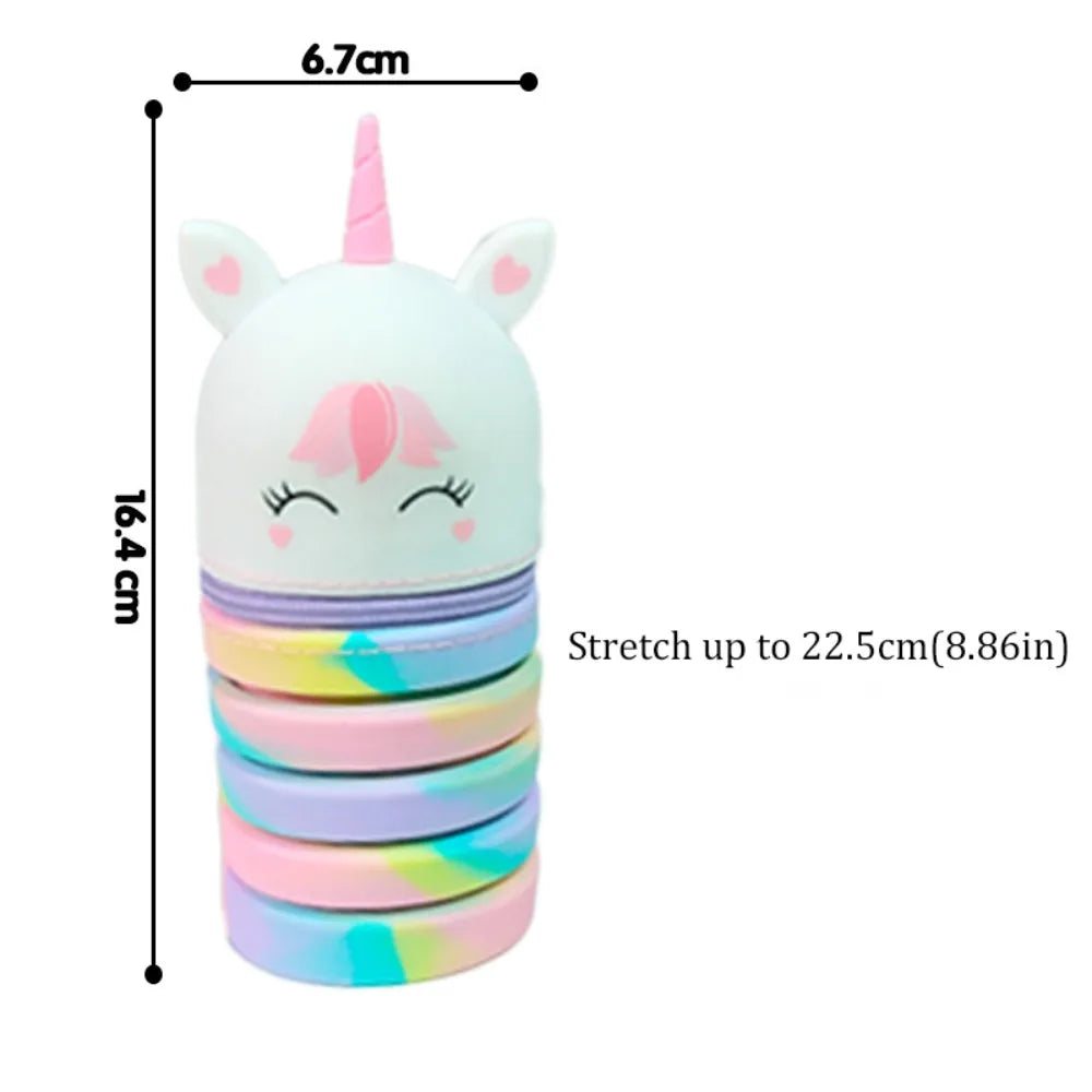 Unicorn Silicone Pen Holder – Large Capacity Foldable Organiser Pen Holder HIP White - Folded