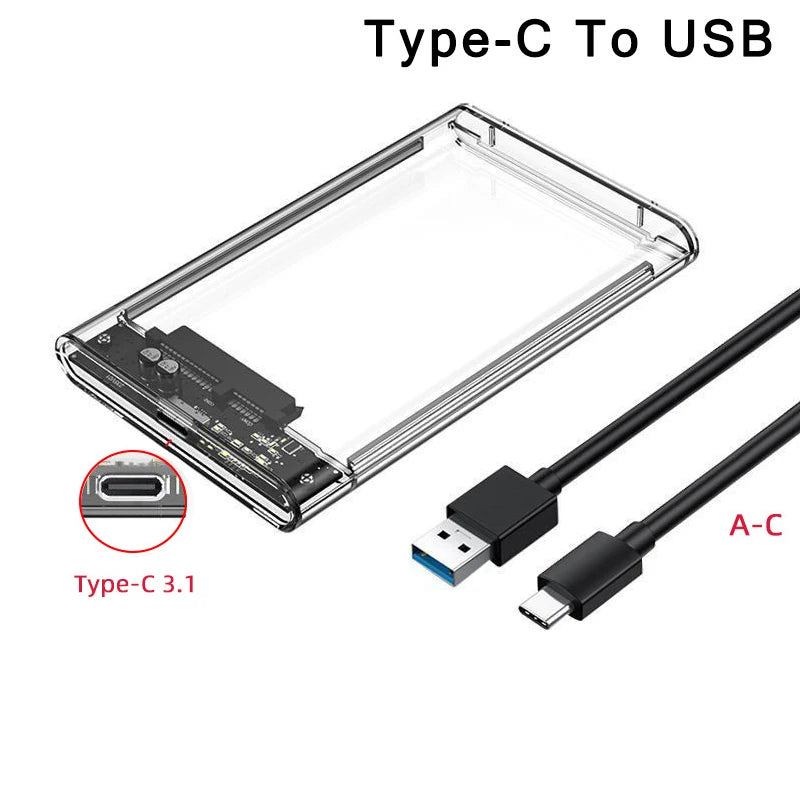 USB 3.0 Type-C 2.5" Hard Drive Enclosure – Up to 4TB Hard Drive Enclosure HIP Type C to USB 3.1