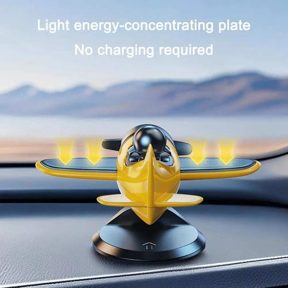 Solar Rotating Airplane Car Dashboard Ornament | 360° Spin Car Dashboard Ornament HIP