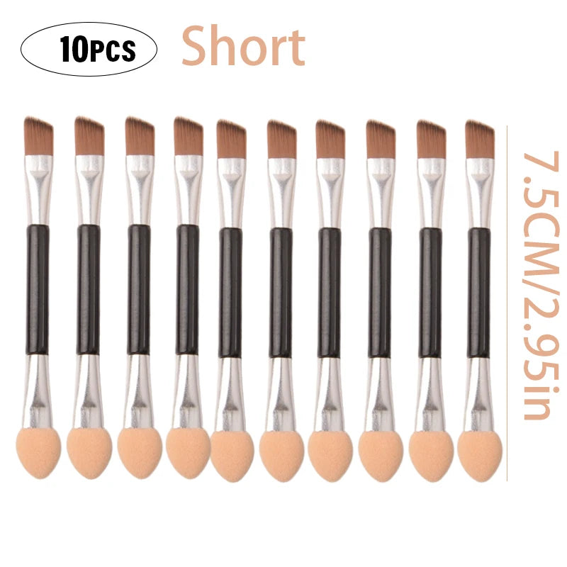 Professional Eyebrow Brush Eyeliner Angled Flat Head Blade Eye Liner Brow Contour Makeup Brushes Double-head Makeup Tool 1~10PC HIP Short-10Pc