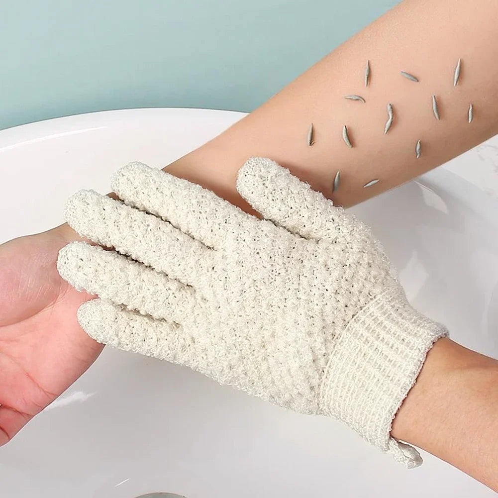Five Finger Shower Gloves 1pc Frosted Rubbing Towel Exfoliating Bath Gloves Deep Cleaning Body Scrubbing Gloves HIP