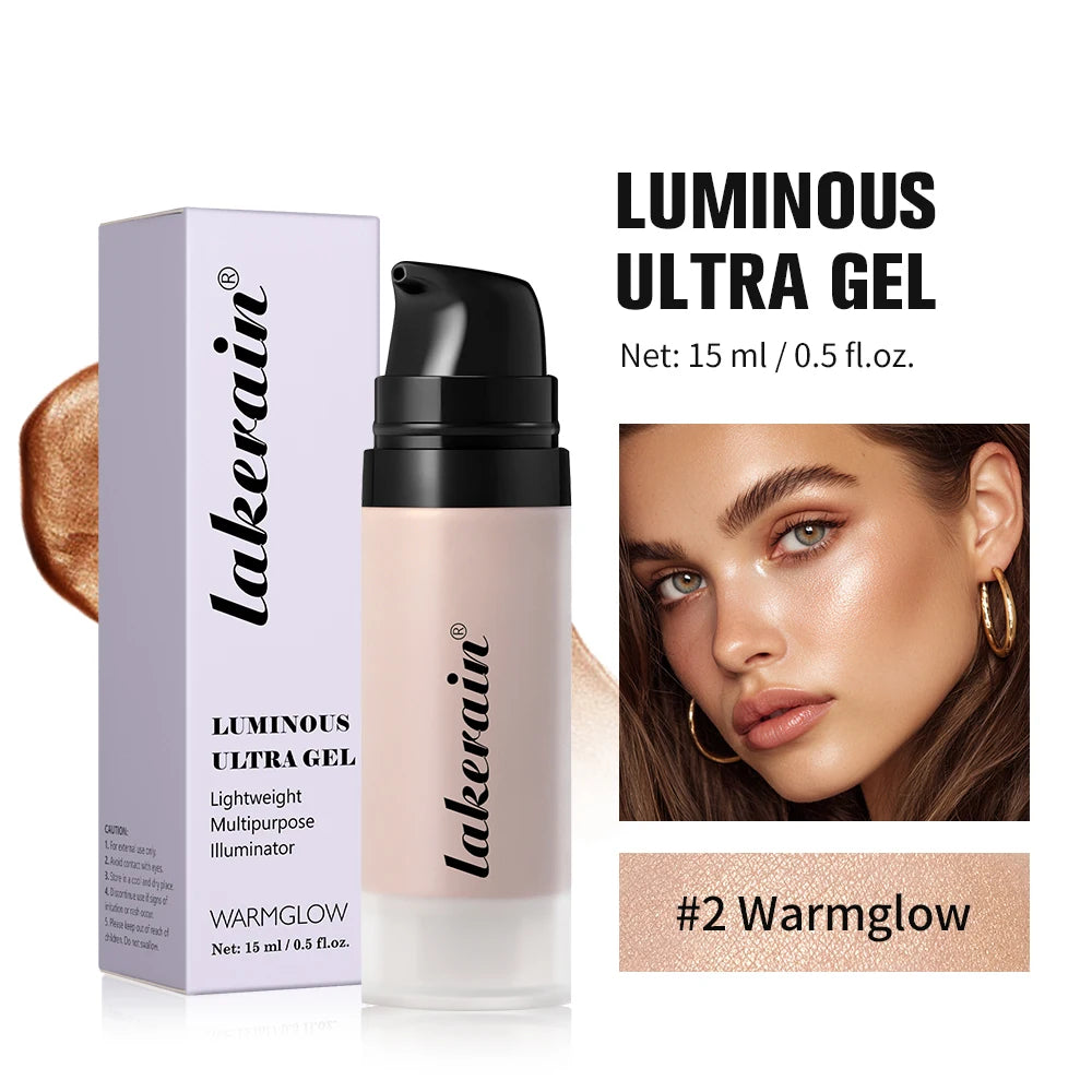 Highlight Foundation Glowy Super Gel Lightweight Dewy Multipurpose Llluminator Primer Moisturizing Nourish Non-Sticky Primer HIP 2Warmglow