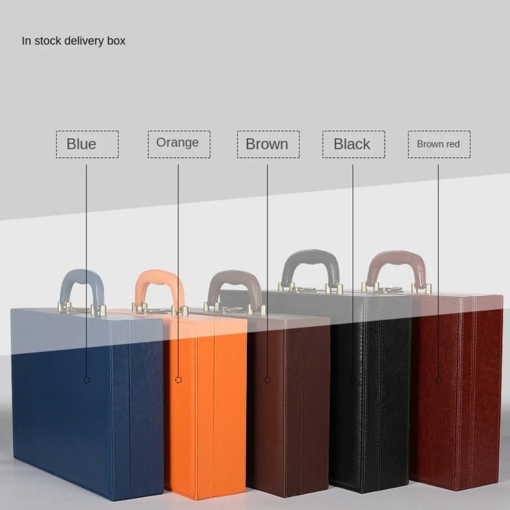 PU Leather Handheld Briefcase – Multifunctional Business Box Leather Briefcase HIP