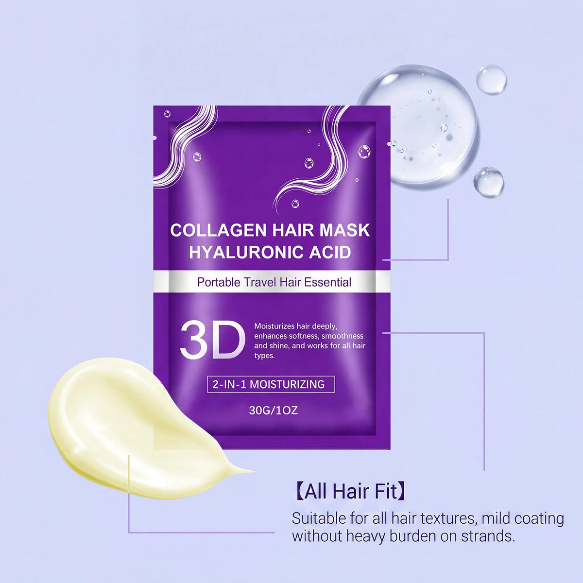 Collagen Hair Mask – Deep Conditioning for Dry & Frizzy Hair Hair Conditioning Mask HIP