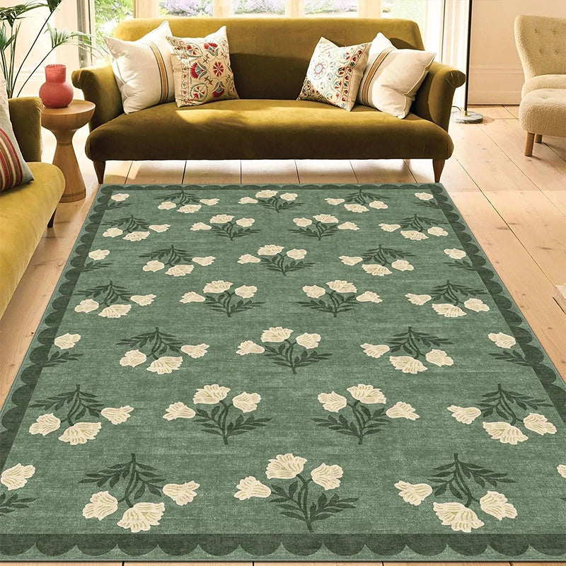 Soft Plush Floral Area Rug – Non-Slip Machine Washable Area Rug HIP