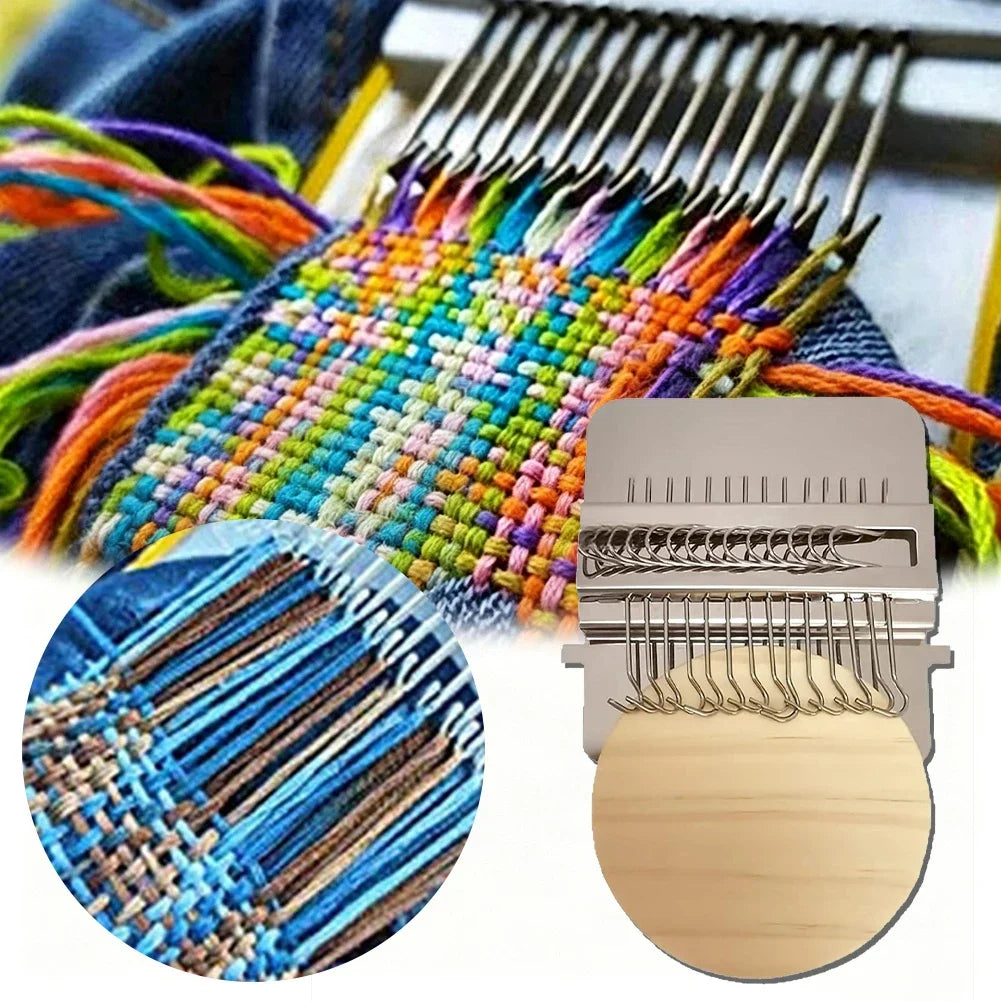 Portable Small Darning Machine Mending Jean Clothe Fabric Repair Practical Knitting Tool Wooden Hand Tapestry Loom Weaving Frame HIP