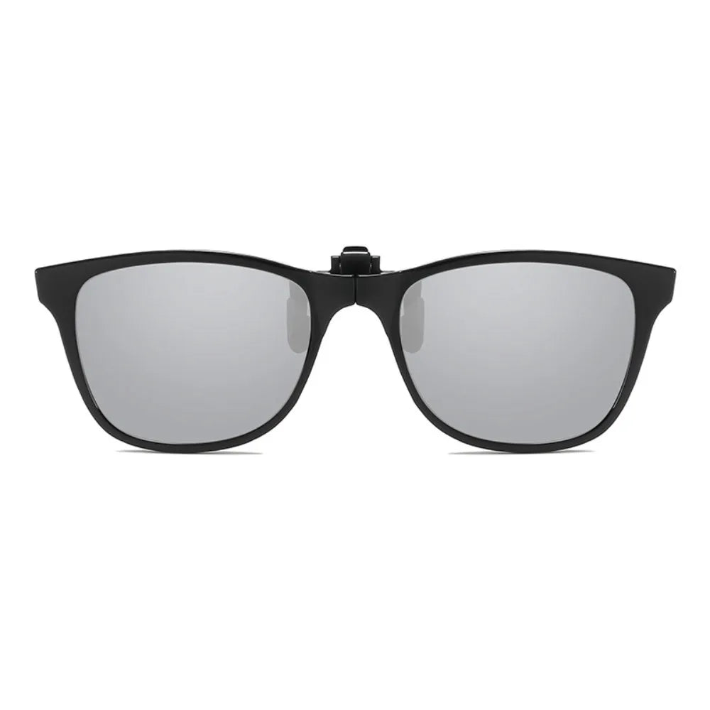 Vintage Square Clip-On Sunglasses – Foldable Blue Light Blocking Clip-On Sunglasses HIP Silver