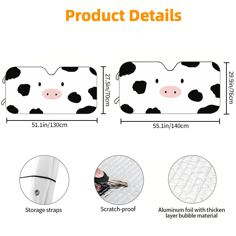 UV Car Sun Visor – Cute Pig Face Design | Universal Fit Car Sun Visor HIP