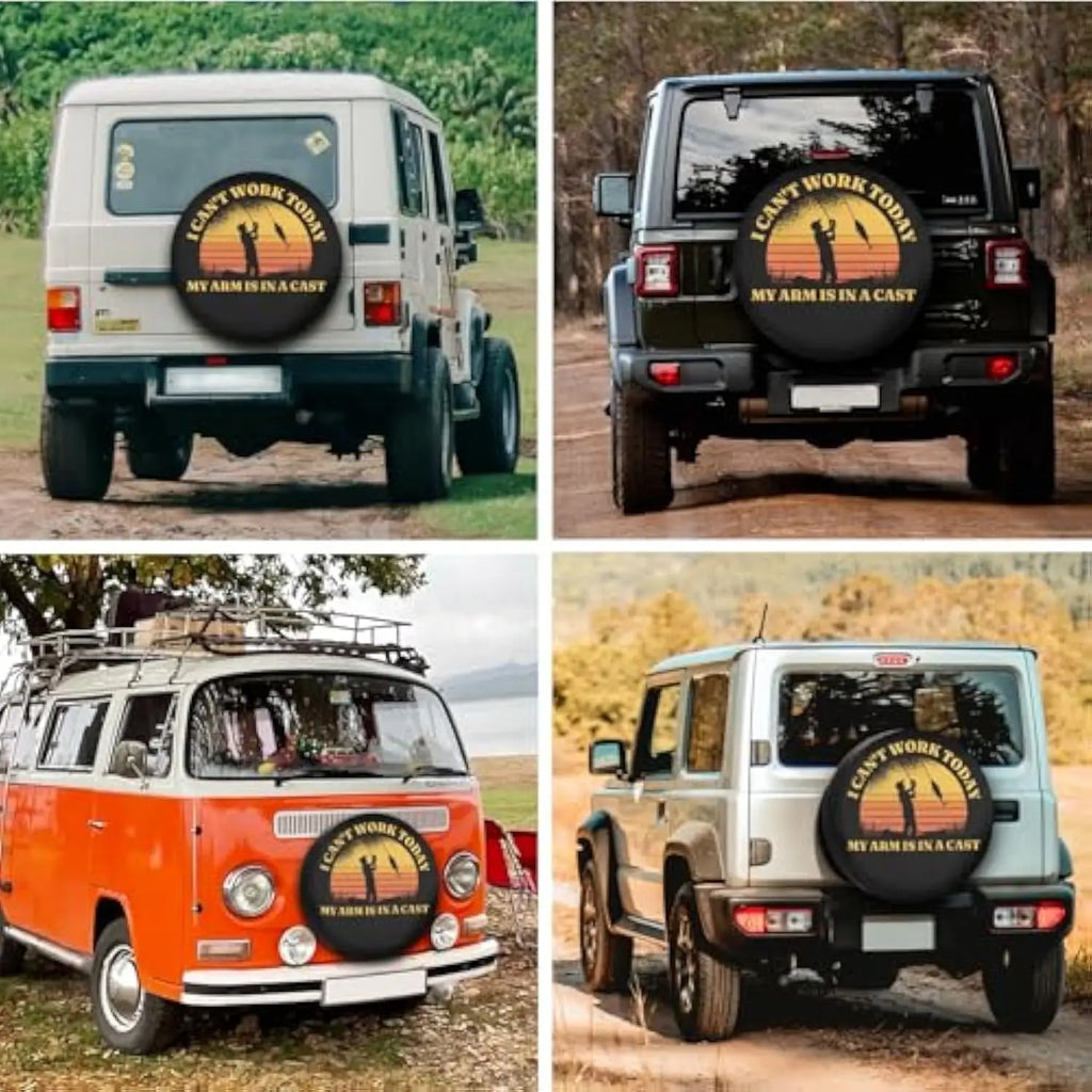 Funny Fishing Spare Tire Cover – Polyester RV SUV Trailer Spare Tire Cover HIP