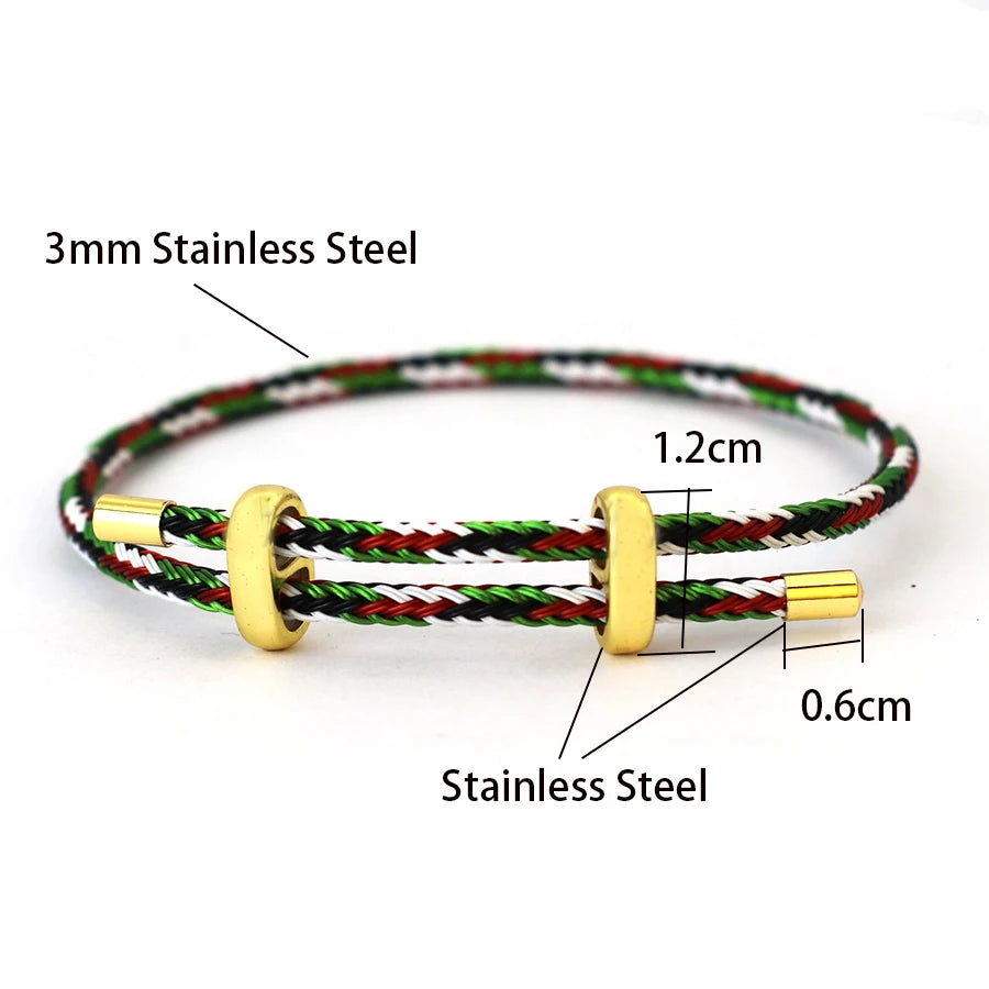 Adjustable Simple Stainless Steel Wire Charm Bracelet Unisex Sliding Knot Good Luck Red Rope Braslet Outdoor Cycling Accessories HIP
