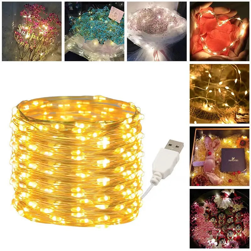USB Copper Wire Fairy String Lights 10M 20M Waterproof LED LED Fairy String Lights HIP