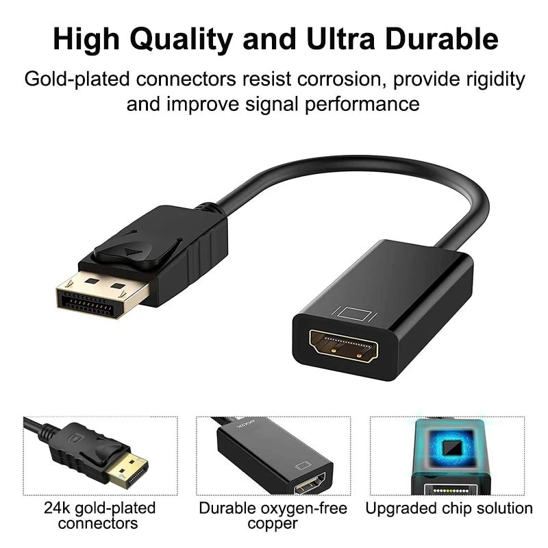 4K Mini DisplayPort to HDMI Adapter – Male DP to HDMI Display Adapter HIP
