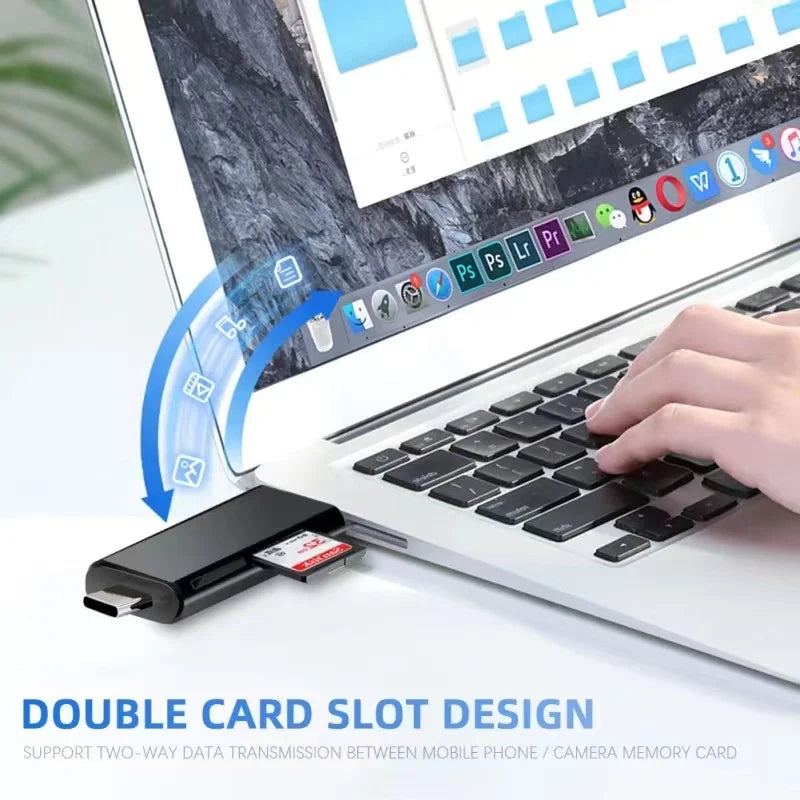 5-in-1 USB 3.0 Type-C OTG Card Reader – SD & TF Adapter USB Card Reader HIP
