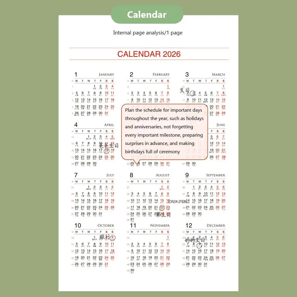 2026 A4 & A5 Schedule Planner Notebook – 48 Pages Schedule Planner Notebook HIP