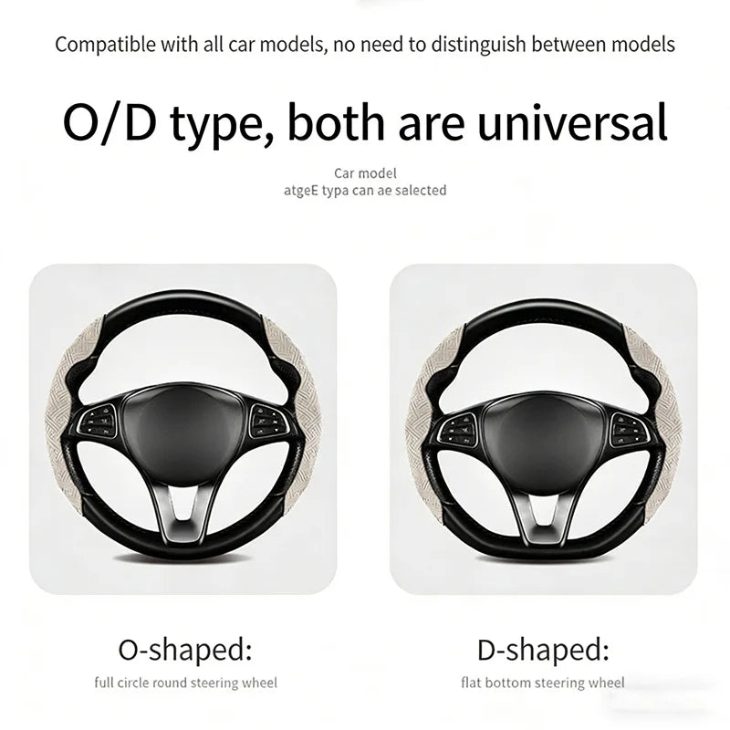Non-Slip Embossed Nappa Leather Steering Wheel Cover Steering Wheel Cover HIP