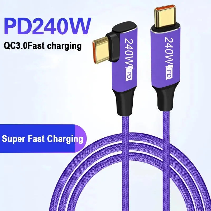 240W USB-C to USB-C Cable 5A PD3.1 Fast Charging – 1m/2m USB-C Charging Cable HIP
