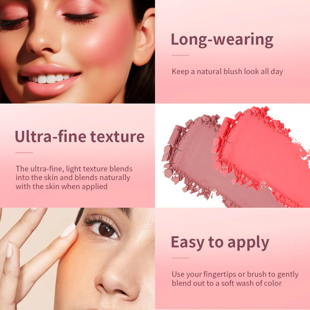 Hot Matte Embossed Blush Palette Rosy Blusher Facial Blush Powder High Pigmented Pink Coral Rouged For Cheeks Smooth Cosmetics HIP
