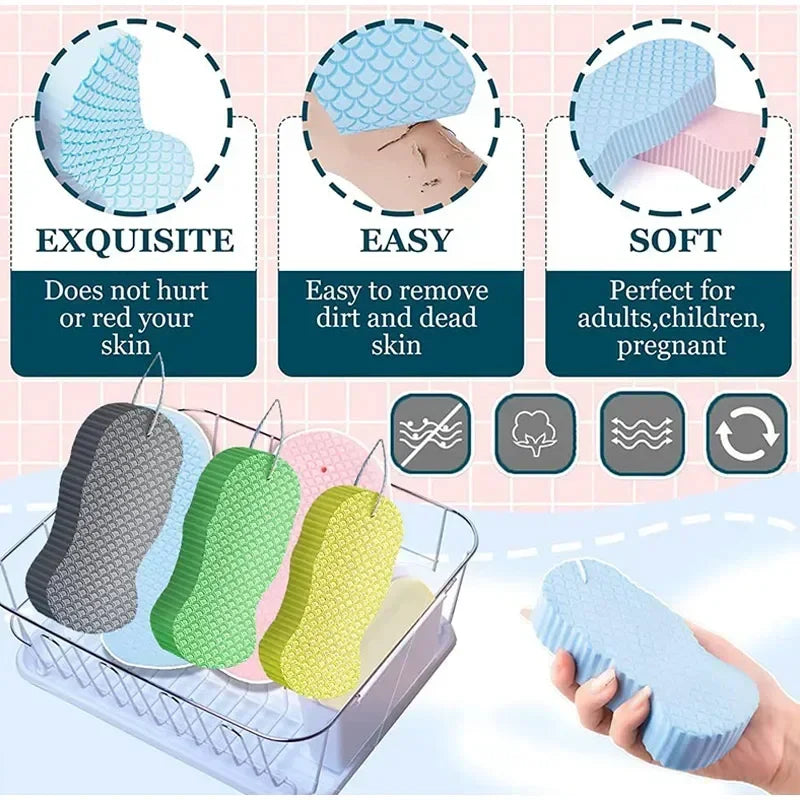Soft Sponge Body Scrubber – Exfoliating Shower Bath Brush Bath Body Scrubber HIP