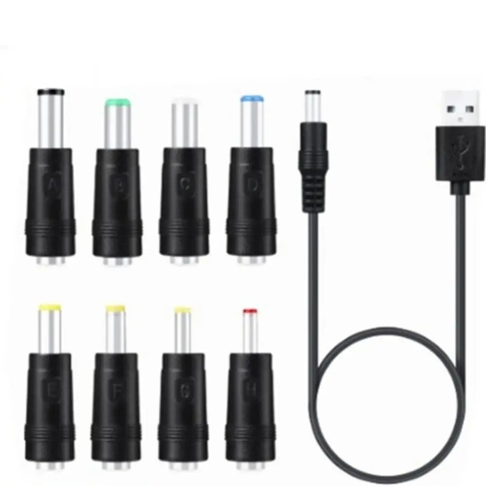 USB to DC Universal Power Cable – 8 Connector Tips | 5V DC Power Cable HIP