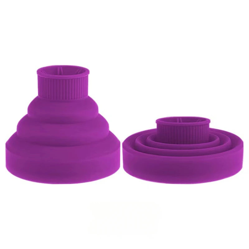 Universal Silicone Hairdryer Diffuser Cover Hair Curl Diffuser Foldable Curly Hair Drying Blower Barber Styling Accessories Tool HIP Purple