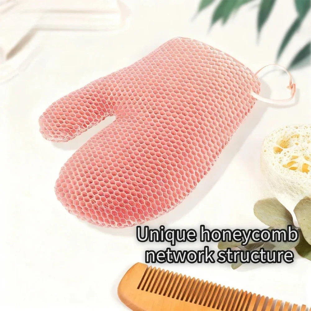 Elastic TPU Exfoliating Shower Glove Quick Dry Body Scrubber Sponge Bathroom Body Cleaning Supplies Honeycomb Weave Shower Glove HIP