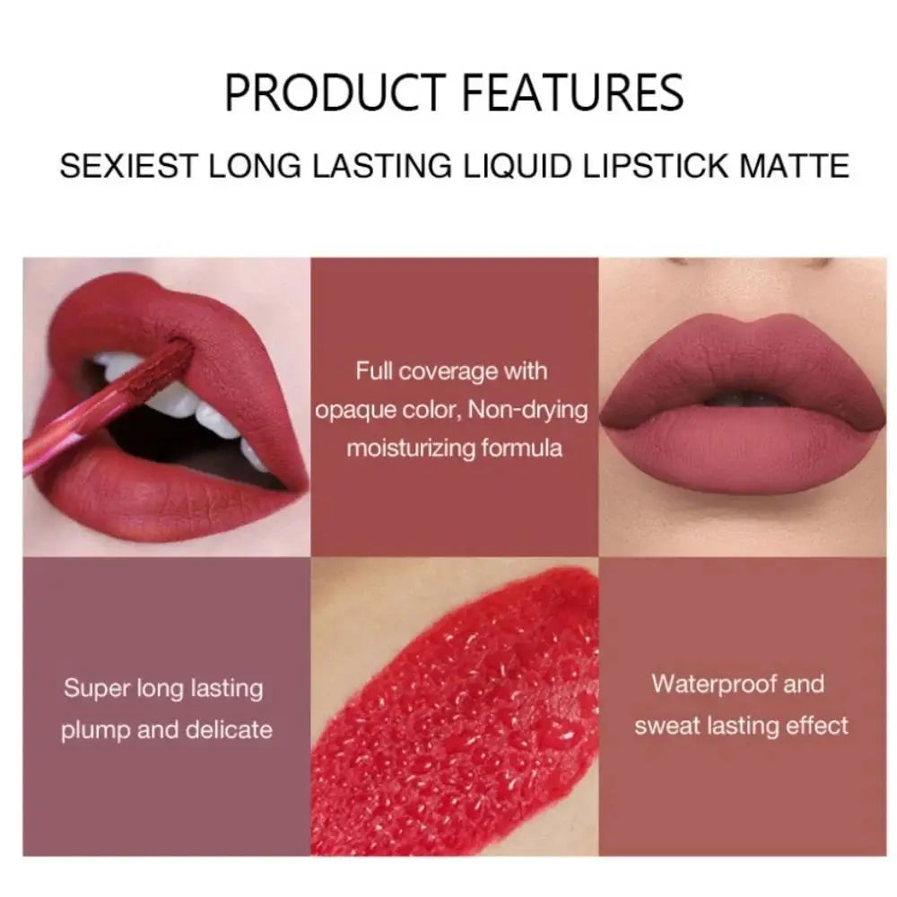 HANDAIYAN 6-Shade Matte Liquid Lipstick Set – Waterproof Liquid Lipstick Set HIP