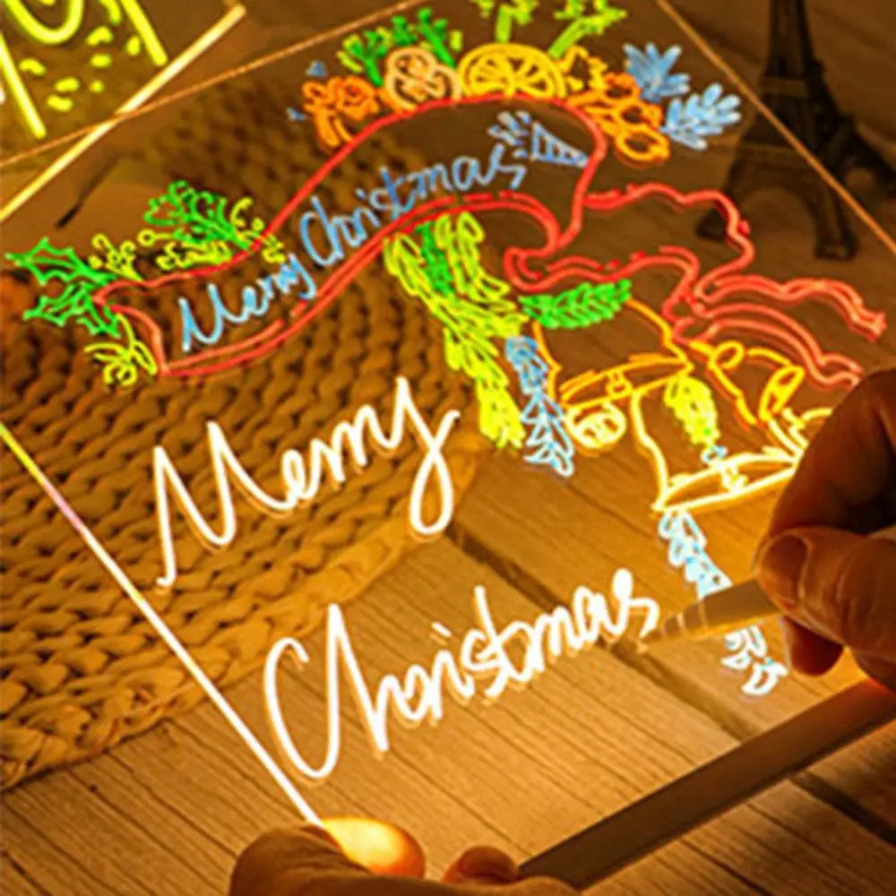 LED Acrylic Message Board – Erasable Light-Up Note Board LED Dry Erase Board HIP