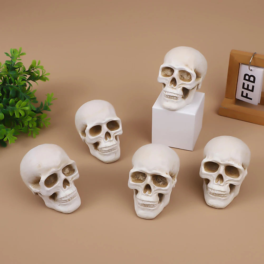 Hot Halloween Simulation Ceramic Skull Heads Skeleton Props Fireplace BBQ Ceramic Ornaments Halloween Ghost Festival Party Decor HIP