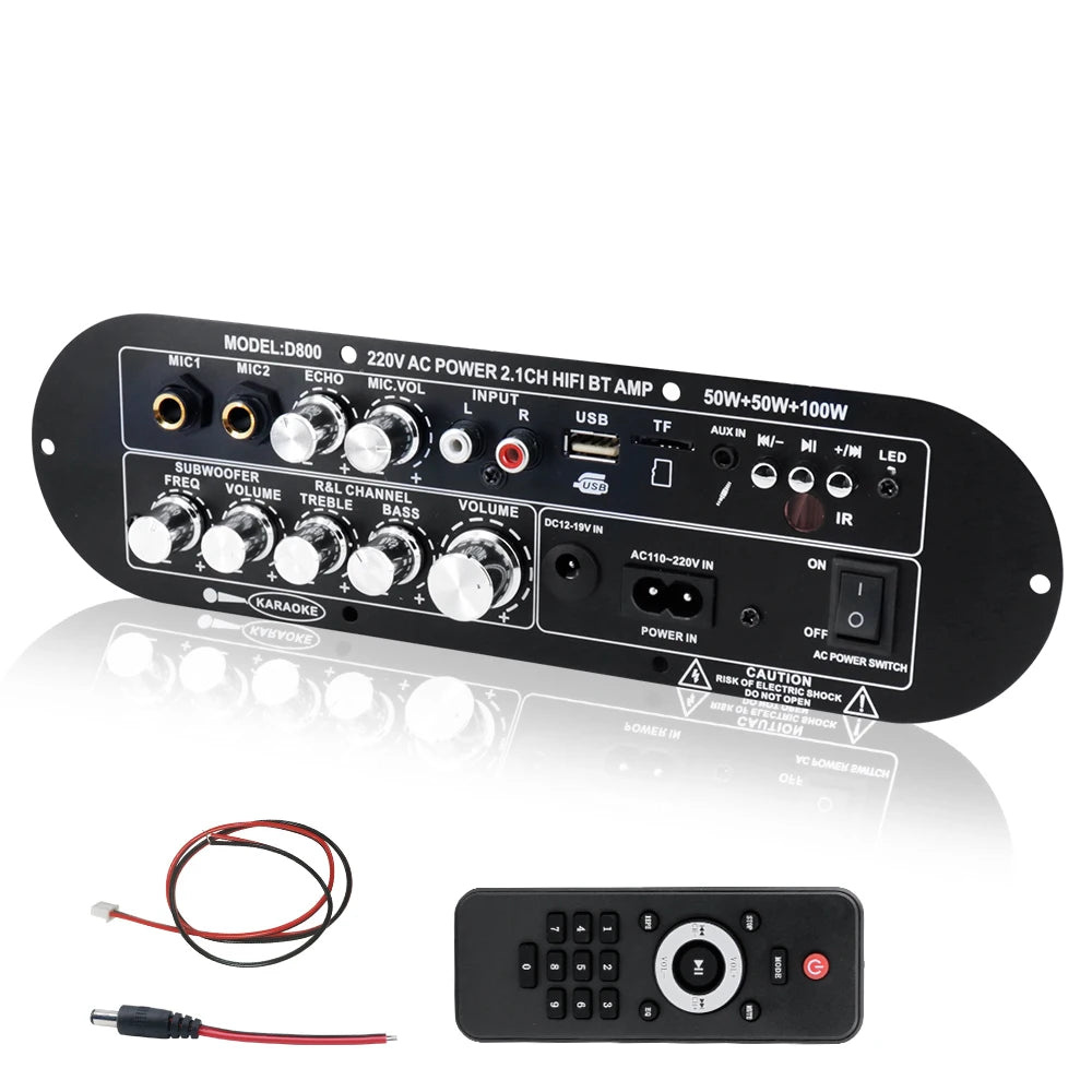 Bluetooth 5.0 Amplifier Board 2.1 Channel 50W×2 +100W Subwoofer Digital Amplifier Board HIP