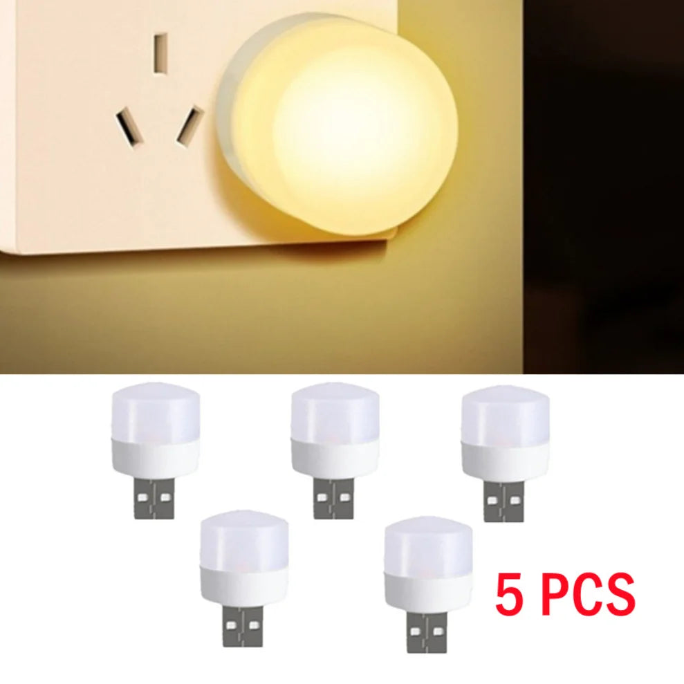 5-Pack Mini USB LED Night Light 5V 1W – Warm & Cool White USB LED Night Light HIP