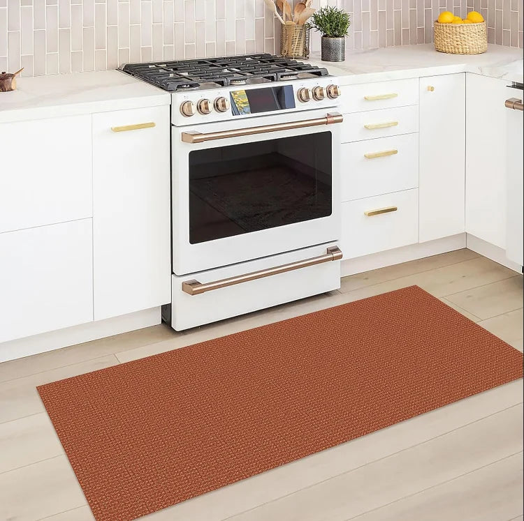 Orange Woven Runner Rug – Non-Slip & Washable | Hallway & Kitchen Woven Runner Rug HIP