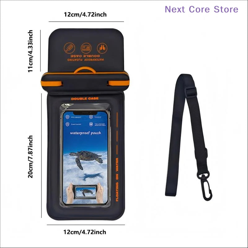 Floating IPX8 Waterproof Phone Pouch with Lanyard – Up to 7" Waterproof Phone Pouch HIP