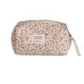 Corduroy Floral Makeup Bag – Large Capacity Cosmetic Pouch Cosmetic Makeup Bag HIP Pink Octagonal Bag