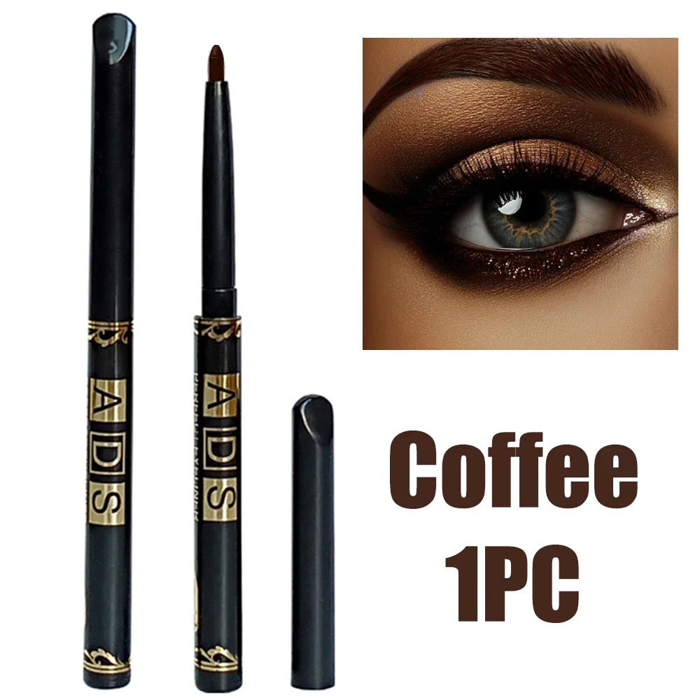 3Pcs Waterproof & Sweat-Proof Black Eyeliner Pencil - Long-LastingSmudge-Proof for Bold Eye Makeup, Easy Glide Formula for Perfe HIP 1Pc Coffee Gel