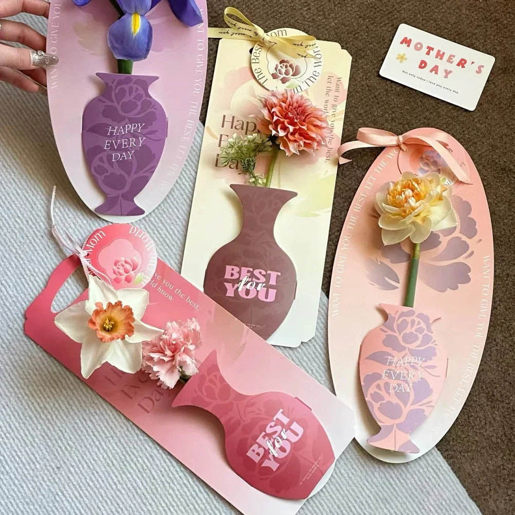 Single Flower Bouquet Wrapping Paper Box Flower Packaging Box Rose Paper Card Carnation Packaging Cardboard DIY Creative Gifts HIP