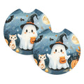 2pcs Halloween Car Cup Holder Coasters – Cat, Ghost & Pumpkin Car Cup Coasters HIP 1 Cork ceramics