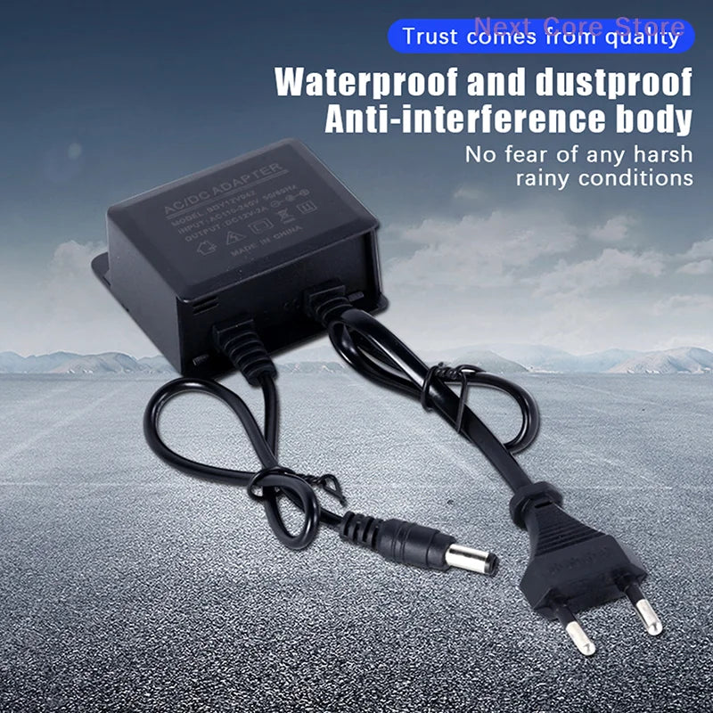 DC 12V 2A Waterproof Power Adapter for CCTV DVR NVR Cameras Power Adapter HIP