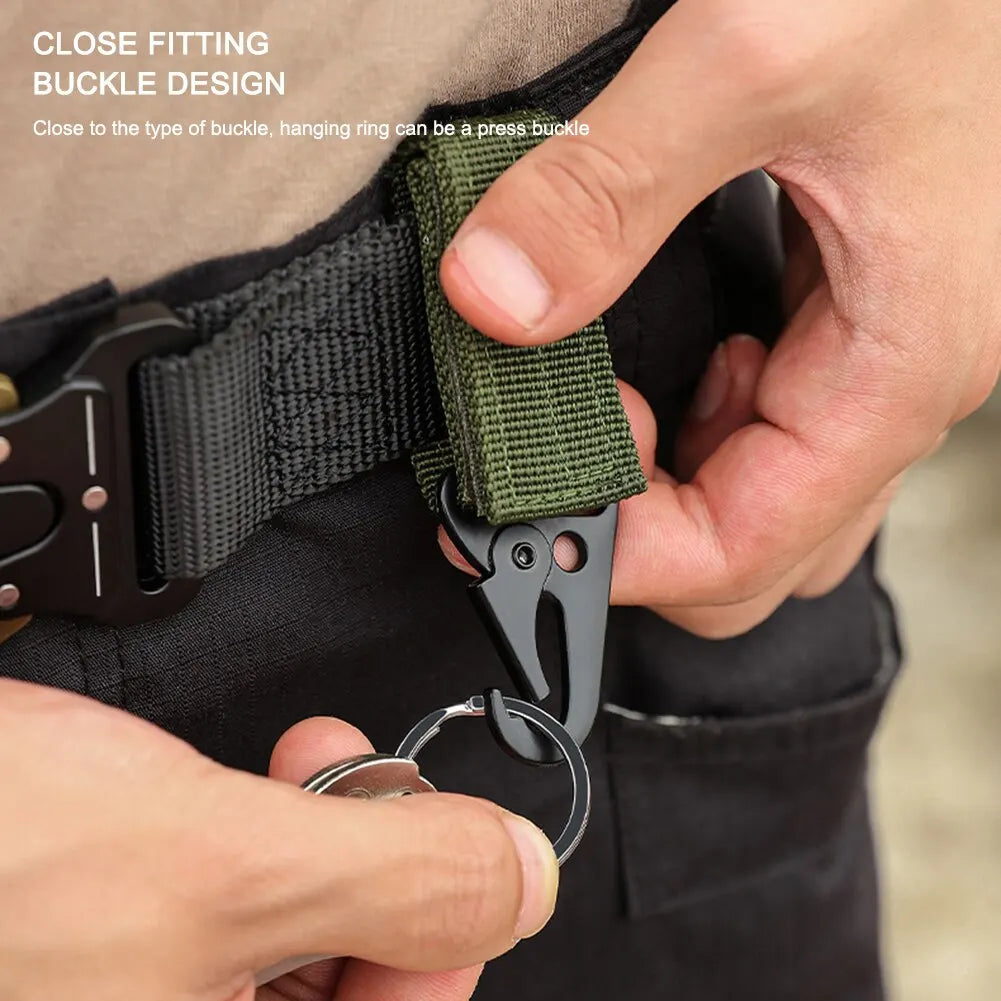 Tactical MOLLE Nylon Webbing Belt Carabiner Hanging Buckle Tactical Belt Buckle HIP