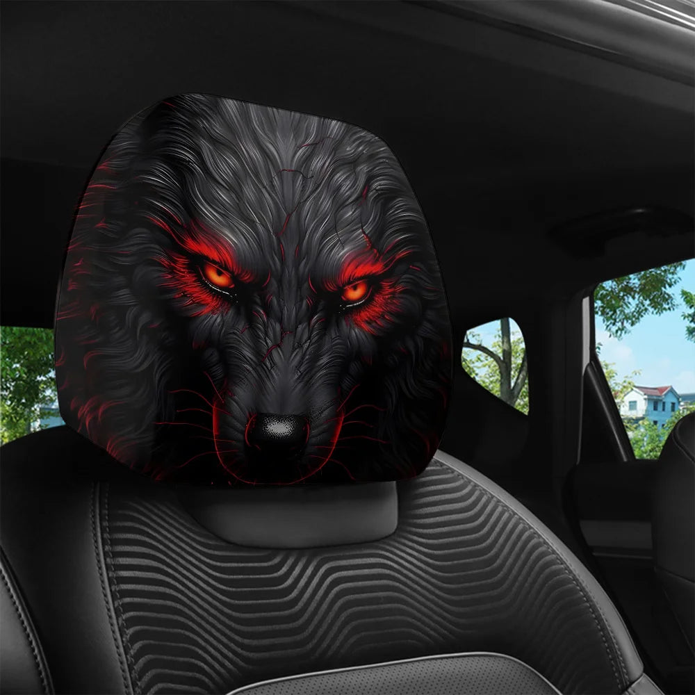 2-Pack Wolf Pattern Car Headrest Covers – Dustproof Set Car Headrest Covers HIP