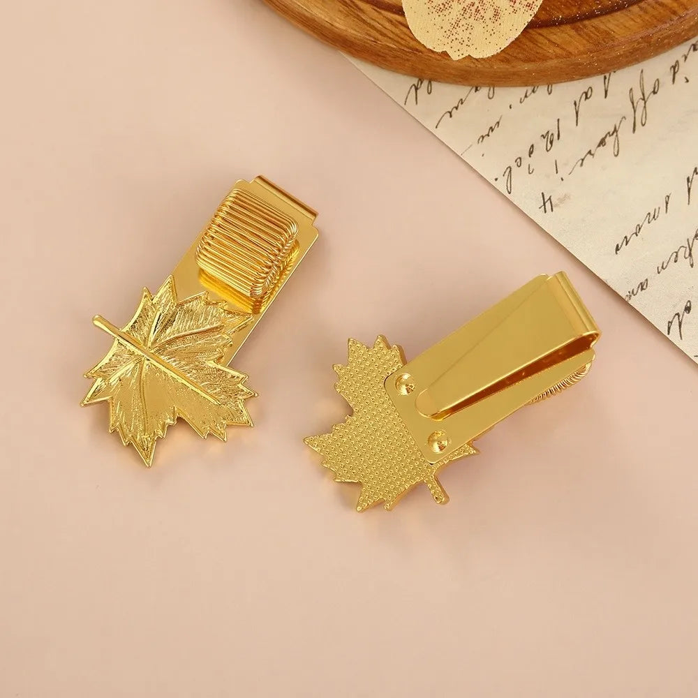 Maple Leaf Metal Pen Loop Holder Bookmark for Notebooks Pen Clip Bookmark HIP