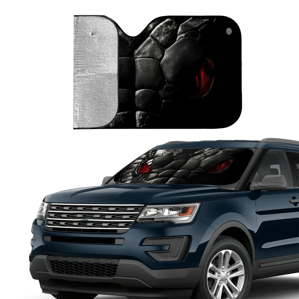 2D Black Snake Print Car Windshield Sunshade | UV Block Car Windshield Sunshade HIP