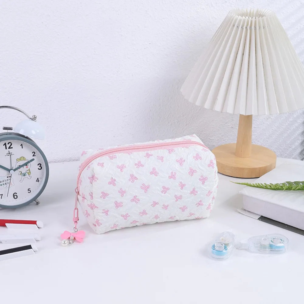 Bowknot Pencil Case – Large Capacity Pen & Cosmetic Bag Pencil & Cosmetic Case HIP Pink
