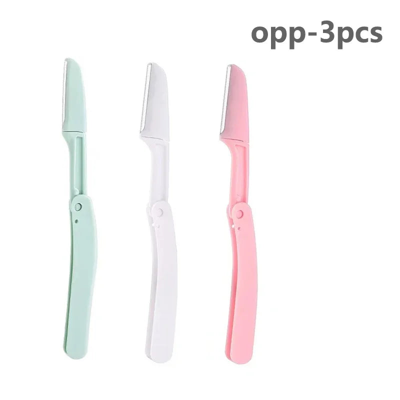 3-Pack Foldable Eyebrow Trimmer & Facial Hair Shaper for Women Eyebrow Trimmer HIP C801-3pcs in opp