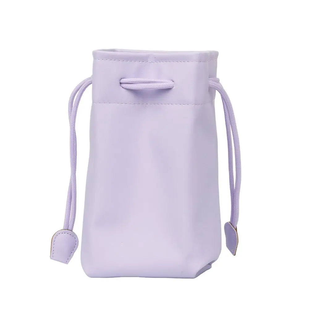PU Leather Drawstring Bag for Instax Mini – Waterproof Case Camera Storage Bag HIP Purple