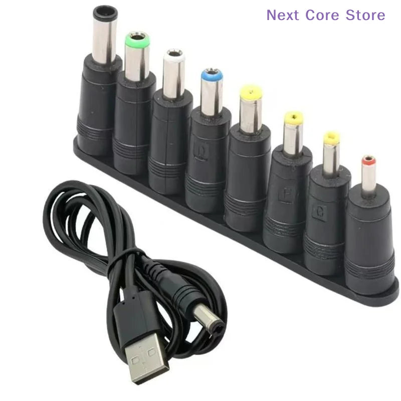 Universal USB to DC Power Cable 5V – 8 Interchangeable Tips USB DC Power Cable HIP