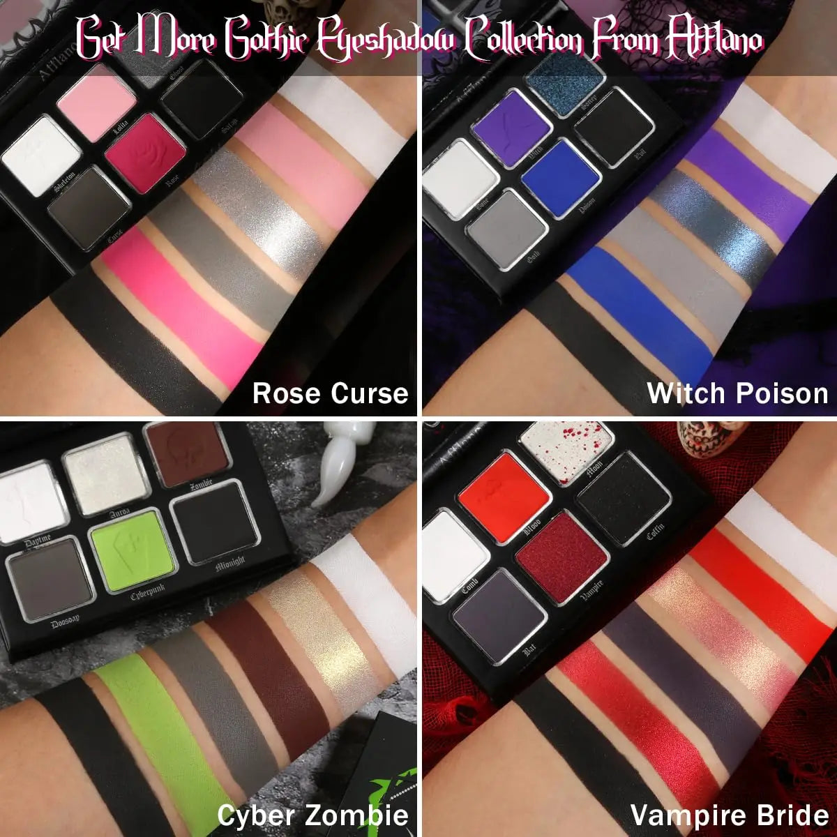 Afflano Goth Eyeshadow Palette – 6 Dark Pigmented Shades Eyeshadow Palette HIP