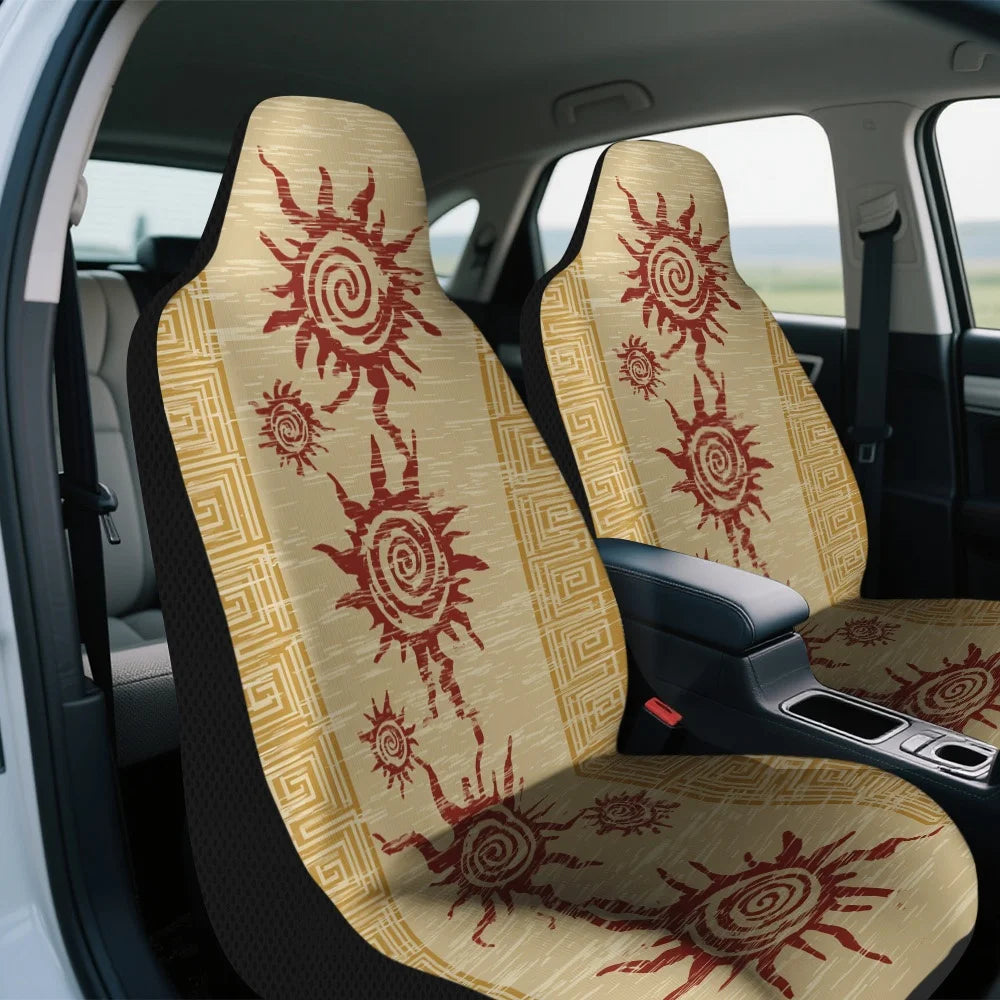Ancient Greek Spiral Sun Car Seat Covers – Universal Fit 2-Pc Car Seat Covers HIP