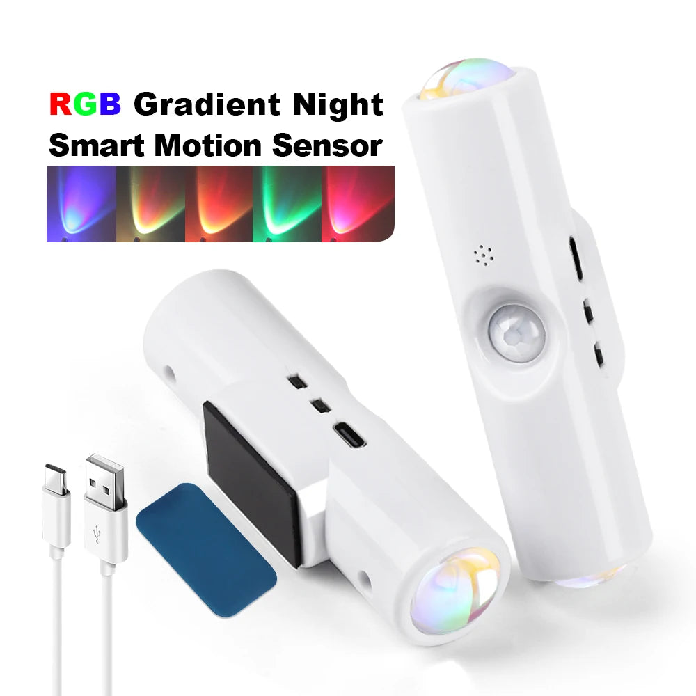 RGB LED Motion Sensor Night Light – USB Rechargeable | YNL LED Night Light HIP RGB